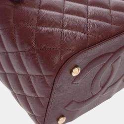 Pre Owned Chanel Bordeaux Caviar Skin Vanity Chain Shoulder Bag