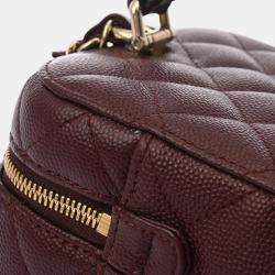 Pre Owned Chanel Bordeaux Caviar Skin Vanity Chain Shoulder Bag