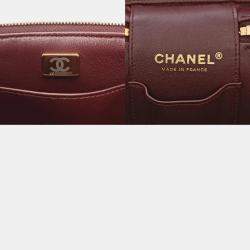 Pre Owned Chanel Bordeaux Caviar Skin Vanity Chain Shoulder Bag