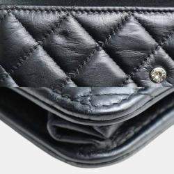 Chanel Black Matelasse Calf Chain Wallet Bag