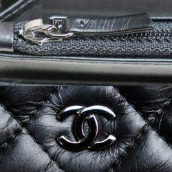 Chanel Black Matelasse Calf Chain Wallet Bag