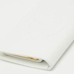 Chanel White Caviar Leather CC Timeless Continental Wallet