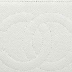 Chanel White Caviar Leather CC Timeless Continental Wallet