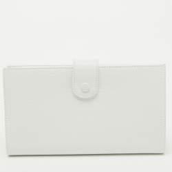 Chanel White Caviar Leather CC Timeless Continental Wallet