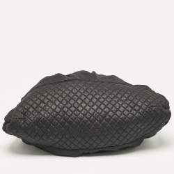 Pre Owned Chanel Black Quilted Jersey Fabric Melrose Cabas Bag