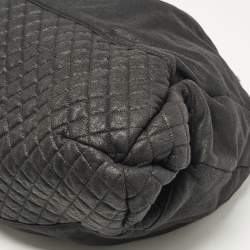 Pre Owned Chanel Black Quilted Jersey Fabric Melrose Cabas Bag