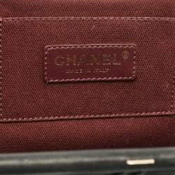 Pre Owned Chanel Black Quilted Nubuck Leather CC Frame Clutch Bag
