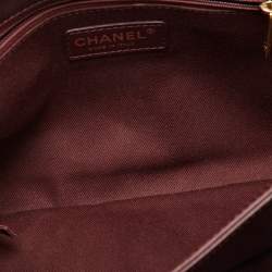 Pre Owned Chanel Burgundy Quilted Leather Jumbo Soft Elegance Flap Bag