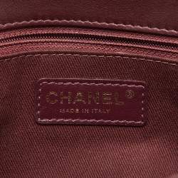 Pre Owned Chanel Burgundy Quilted Leather Jumbo Soft Elegance Flap Bag