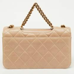 Chanel Beige Quilted Leather Perfect Edge Flap Bag