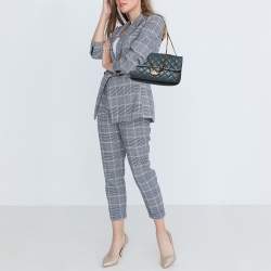 Chanel Blue Quilted Leather CC Crown Flap Bag