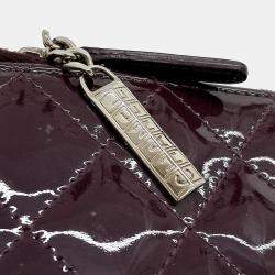 Pre Owned Chanel Purple Patent Leather patent clutch bag