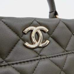 Pre Owned Chanel Green Leather Trendy CC Bowling Bag