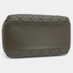 Pre Owned Chanel Green Leather Trendy CC Bowling Bag