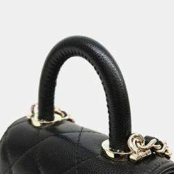 Pre Owned Chanel Black Leather Coco Handle Nano Bag