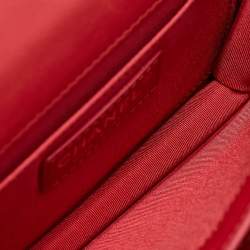 Chanel Red Quilted Leather Mini CC Full Flap Bag