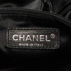 Pre Owned Chanel Black Leather Hidden Chain CC Logo Flap Bag
