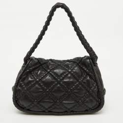 Pre Owned Chanel Black Leather Hidden Chain CC Logo Flap Bag