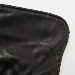 Pre Owned Chanel Black Leather Hidden Chain CC Logo Flap Bag