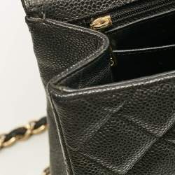 Chanel Black Quilted Caviar Leather Maxi Classic Single Flap Bag