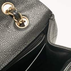 Chanel Black Quilted Caviar Leather Maxi Classic Single Flap Bag
