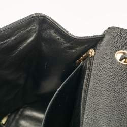 Chanel Black Quilted Caviar Leather Maxi Classic Single Flap Bag