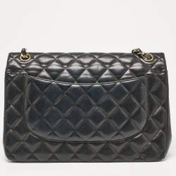 Chanel Black Quilted Leather Jumbo Classic Double Flap Bag