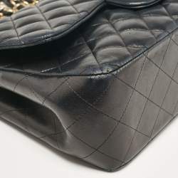 Chanel Black Quilted Leather Jumbo Classic Double Flap Bag