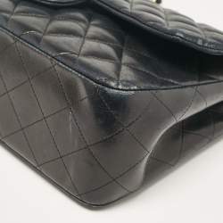 Chanel Black Quilted Leather Jumbo Classic Double Flap Bag