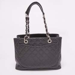 Chanel Grey Quilted Caviar Leather GST Shopper Tote