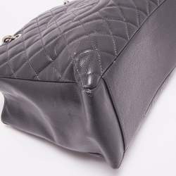 Chanel Grey Quilted Caviar Leather GST Shopper Tote