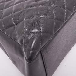 Chanel Grey Quilted Caviar Leather GST Shopper Tote