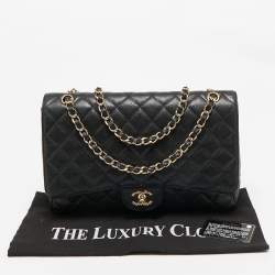 Chanel Black Quilted Caviar Leather Maxi Classic Single Flap Bag