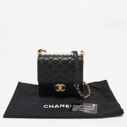 Chanel Black Quilted Leather Chic Pearl Crossbody Bag