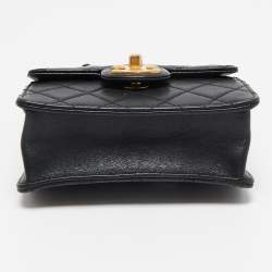 Chanel Black Quilted Leather Chic Pearl Crossbody Bag