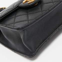 Chanel Black Quilted Leather Chic Pearl Crossbody Bag