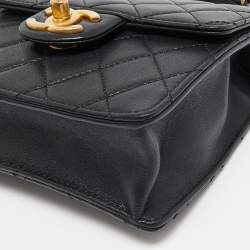 Chanel Black Quilted Leather Chic Pearl Crossbody Bag
