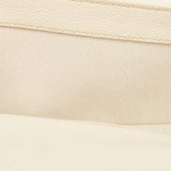 Pre Owned Chanel Cream Quilted Caviar Leather Small Boy Flap Bag