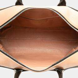 Chanel Pink Beige Black Caviar Skin Patent Leather Matelasse Boston Bag