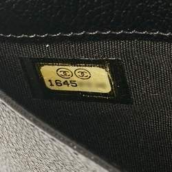 Chanel Black Leather CC Camelia Embossed Bifold Long Wallet