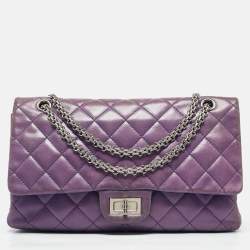 Chanel Purple Quilted Leather Classic 227 Reissue 2.55 Flap Bag