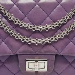 Chanel Purple Quilted Leather Classic 227 Reissue 2.55 Flap Bag