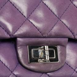 Chanel Purple Quilted Leather Classic 227 Reissue 2.55 Flap Bag