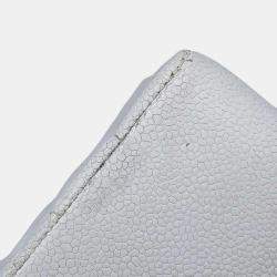 Chanel White Caviar Leather Diana Chain Shoulder Bag