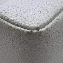 Chanel White Caviar Leather Diana Chain Shoulder Bag
