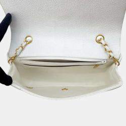 Chanel White Caviar Leather Diana Chain Shoulder Bag