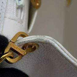 Chanel White Caviar Leather Diana Chain Shoulder Bag