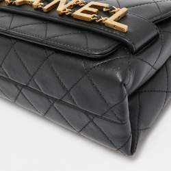 Chanel Black Quilted Leather Small Enchained Flap Bag