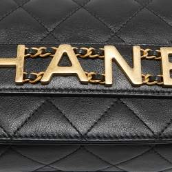 Chanel Black Quilted Leather Small Enchained Flap Bag