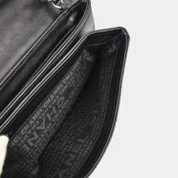 Pre Owned Chanel Black Calfskin Choco Bar Chain Handbag
